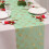 Caminho de mesa natalino com flocos de neve verdes, 28 x 274 cm (11 x 108 polegadas) 6