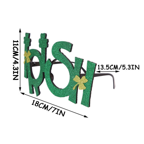 St. Patrick's Day Brille mit grünem Hut 1
