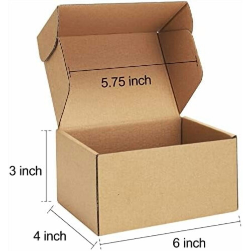 Caixas de envio de papelão ondulado marrom, tamanho pequeno (6x4x3 polegadas), pacote com 25 unidades. 1