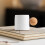 Ceramic Mug with Wooden Handle, 12 oz, Rustic White 3