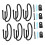 6pcs Versatile Plastic Fence Hooks for Home Use Black Compact Design Saves Space 4