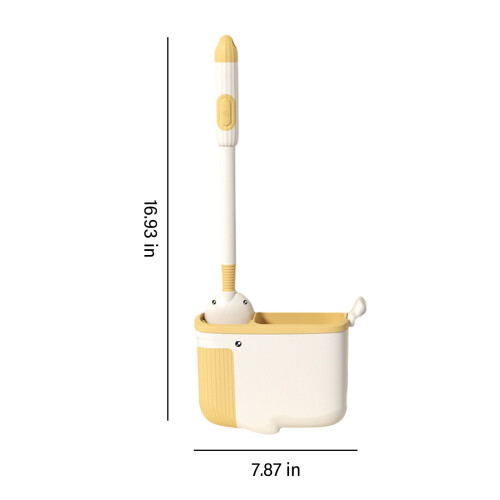 Toilettenbürsten-Set mit Halter, ABS, Gelb, 1 Stück 2