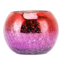 Mosaic Candle Holder Glass Tea Light Cracked Pattern Non Toxic Multi Purpose Use Scenery Decorative For Home And Commercial Spaces