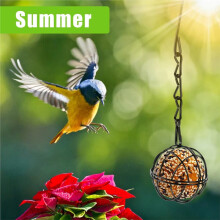 5Pcs Metal Suet Bird Feeder Set with Chain Squirrel Proof Bird Feeders for Outdoor Garden Feeders