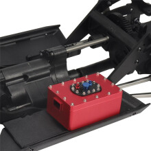 Tanque de Combustível da Caixa Receptora de Carro de Escalada de Metal para 1/10 RC SCX10 D90 Capra RR10 VS4-10 Phoenix TRX4 TRX6 TF2 D90 CC01 Preto