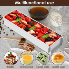 Tiramisu-Backform, Rechteckig, Antihaftbeschichtet, Edelstahl, Herausnehmbar, Ideal für DIY-Käsekuchen und Desserts
