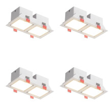 Square Downlight Adjustable Angle DoubleHead LED CRI90 Color Rendering Recessed Downlight For Clothing Showrooms