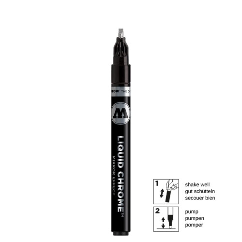 Molotow Liquid Chrome Calligraphy Marker - 3mm Mirror Effect Ink Pen 1