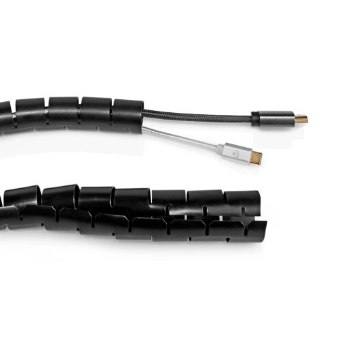 Cable Management | Spiral sleeve | 1 pc. | Maximum cable thickness: 28 mm | PE | Black 2