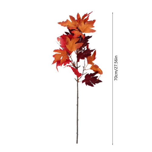 Artificial Maple Leaf Branch - Orange, 70cm, 1pc 1