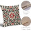 Μαύρα & Κόκκινα Μαξιλαροθήκες Boho 18x18", Vintage Εκτύπωση Λουλουδιών, Λινά Τετράγωνα 4