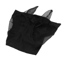 Masque anti-insect en mesh noir avec oreilles pour cheval - Masque facial équestre respirant et extensible