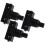 OUNONA Black Push Button Switch - 3 Pack, Self-Resetting, 3