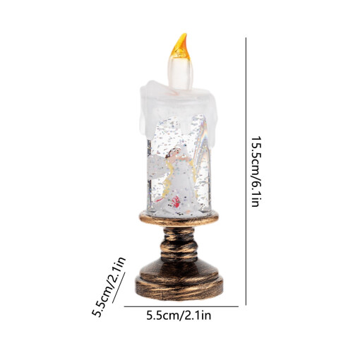 Flameless Snowball Candle 16cm Rotating Water Glitter LED 1