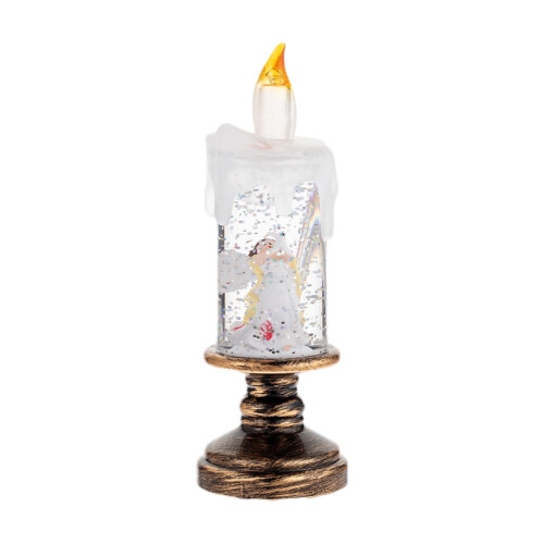 Flameless Snowball Candle 16cm Rotating Water Glitter LED 2