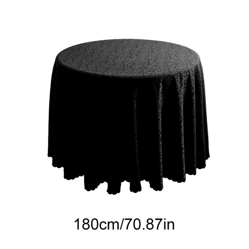Black Polyester Round Tablecloth 180cm 2
