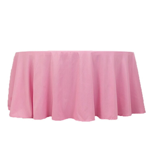 BalsaCircle 120" Pink Round Polyester Tablecloth 1