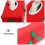 Red Christmas Tissue Box Cover – Fabric Decorative Case 5