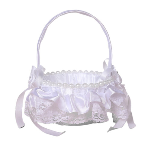Cesta de flores elegante para daminhas de honra e decoração da cerimônia de casamento. 1
