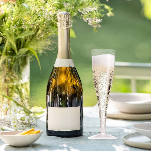 Disposable Champagne Glasses Crystal-like Plastic 25-pack 2