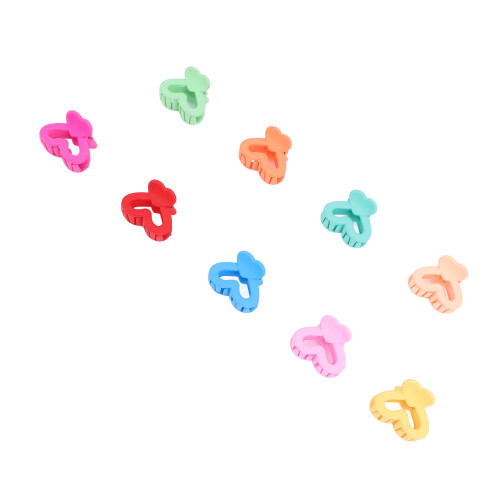 Mini-Doppelherz-Haarclips, 100 Stück, bunt