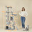 PawHut PawHut 170 cm Cat Tree, Large Cat Tower with 7 Scratching Posts, Light Grey 3