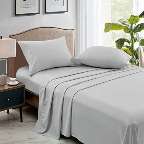 Twin Flat Sheets Pack of 6 Microfiber OEKO-TEX Certified 2