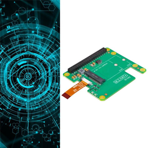 For Raspberry Pi M.2 HAT+ Expansion Board Support Single Channel PCle2.0 Interface for 2230 2242 NVMe M.2 SSD
