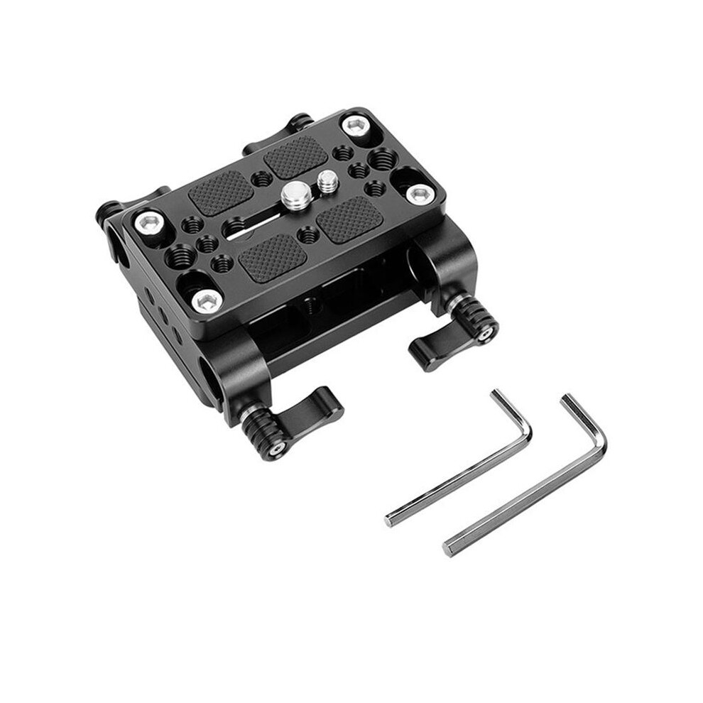 Camera Mounting Plate Tripod Monopod Mounting Base Plate With 15Mm Rod Clamp Railblock For Rod Support / Dslr Rig Cage 6133495359293