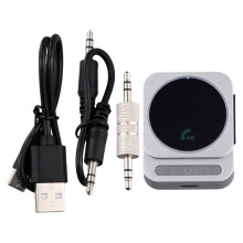 5.3 AUX-Autoadapter -Audio-Ontvanger Annuleren Automuziekadapter Ingebouwde Microfoon Handsfree Zilvergrijs