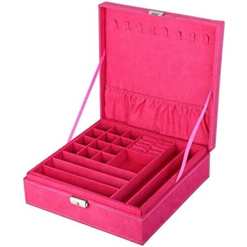 Two-Layer Rose Jewelry Box with Removable Slots 2