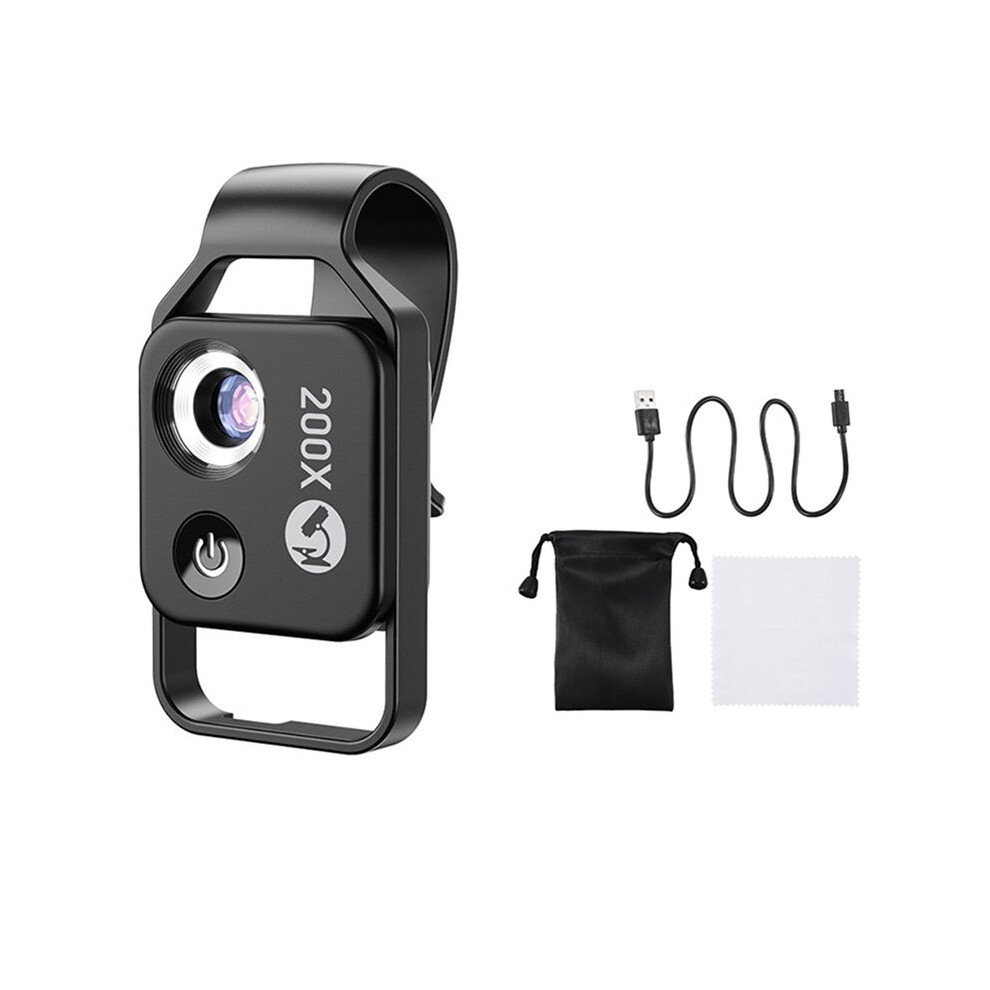 Photos - Other Photo Accessory Zandona 200X Magnification Microscope Lens Mobile LED Light Micro-Type Pocket Macro Lens for Ios Android All Smartphones,Black 