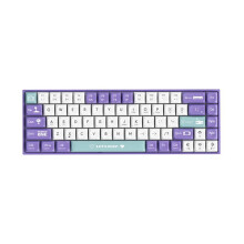 AJAZZ AK680 Mechanische Gaming-Tastatur, ABS-Tastenkappe, 68 Tasten, Kabelgebundene Tastatur, Hot Swap für PC, Laptop, Lila, Weiß A