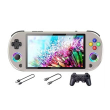 Consola de Juegos Retro M22 Pro de 64 GB, Pantalla IPS de 5,0 Pulgadas, Joystick LED RGB, Compatible con para LINUX/Emelec 4.3 para PS1 Reproductor de