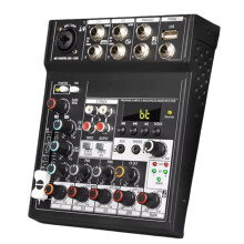 Portable Audio Mixer Console 5 Channels Soundcard USB Record Computer Playback Audio Mixer Broadcast