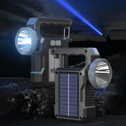 Linterna LED solar con 4 modos y carga USB-C 2