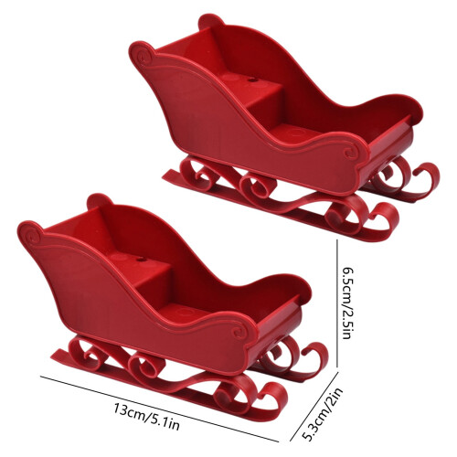 Mini Santa Sled Set – Plastic Christmas Village Decor (2 2