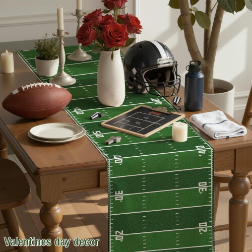 Football Table Runner Linen Polyester 13.8 x 73 in 2