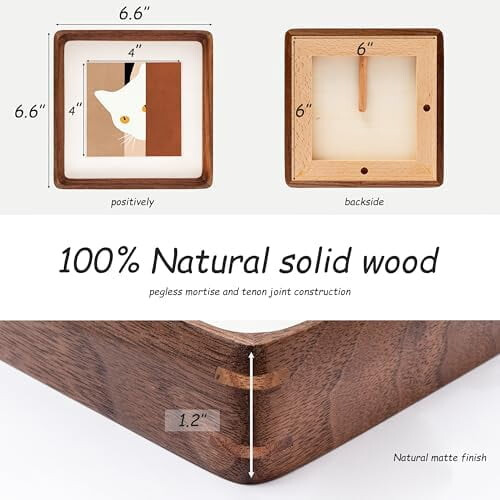 Walnut Wood 6x6 Picture Frame with Bevel-Cut Mat 2