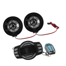 3 Zoll Wasserdichte Bluetooth-Motorradlautsprecher mit Fernbedienung, 16 Tasten, Schwarz