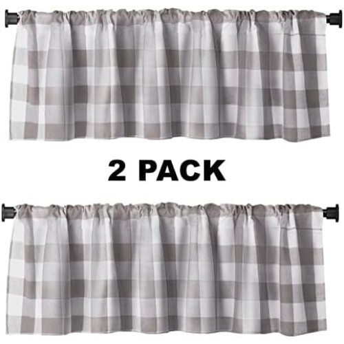 Buffalo Check Window Valances 2 Pack 56"W x 16"L 1