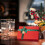 Große rote Weihnachtsgeschenkbox mit Deckel 5