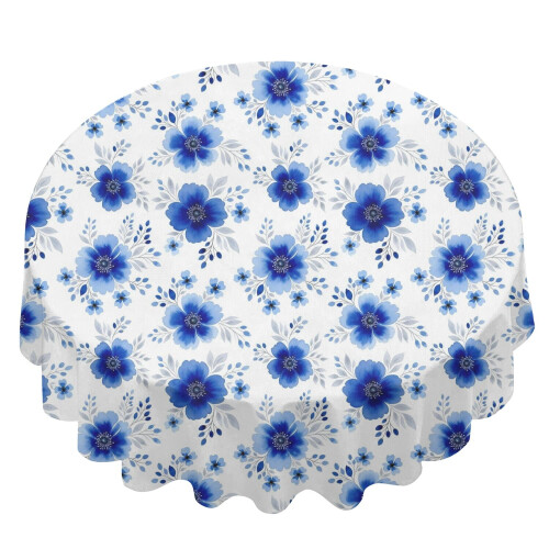Rund duk med blomstertrykk, 60 x 60 tommer 1