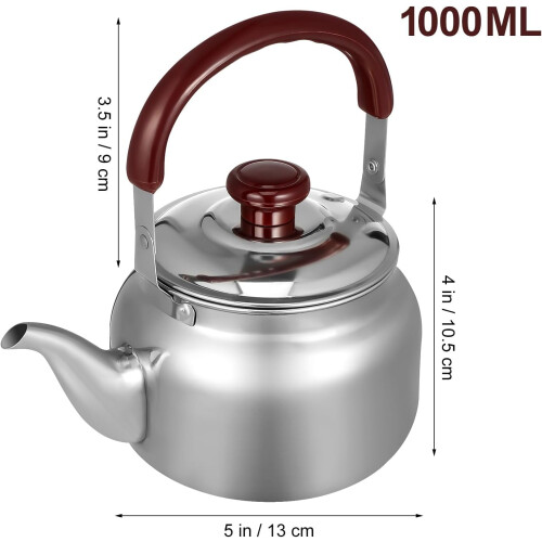 Fløjtekedel i rustfrit stål 1000 ml 1