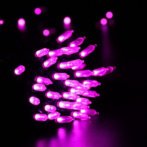 Pink 100-LED Christmas Lights 33ft UL Certified 2