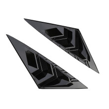 For 2021 2022 Car Rear Louver Window Side Shutter Cover Trim Sticker Vent Scoop ABS Glossy Black