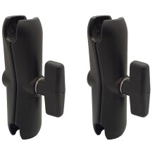 2Stück 15CM Langer Aluminiumlegierungs Doppelsockelarm für RAM mit 1,5 Zoll Kugelbasishalterung für Motorradkamera Verlängerungsarm