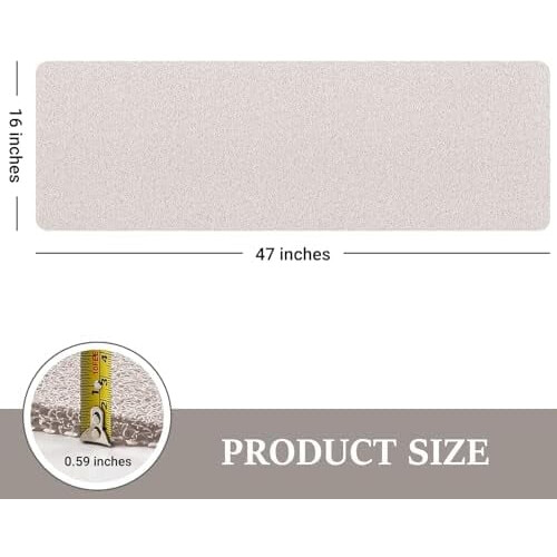 Tapete de Banho Antiderrapante de PVC com Bucha Vegetal 47x16 polegadas 1