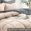 Twin Comforter Set Beige Grey Reversible 2-Piece 3