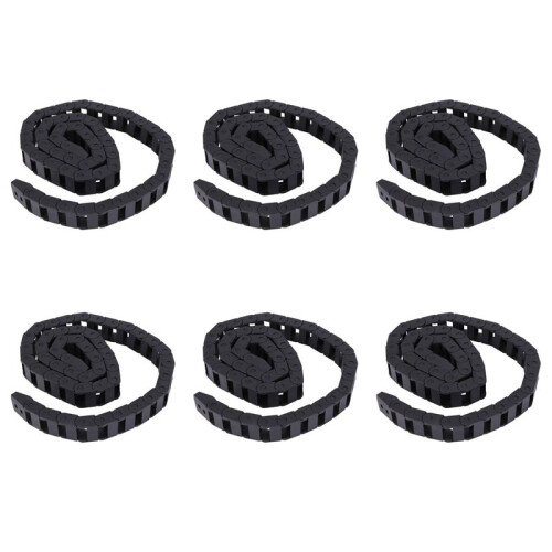 6 Pcs 10 x 20mm 1M Open  Both Side Plastic Towline Cable Drag Chain 1